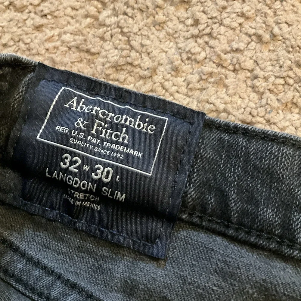 Abercrombie & Fitch Jeans Men 32x30 Black Distressed Stretch Cotton Casual Comfy